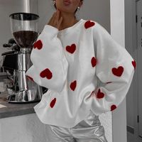 Women's Sweater Long Sleeve Sweaters & Cardigans Streetwear Heart Shape sku image 1