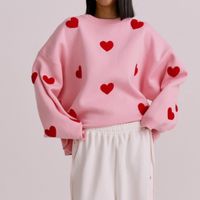 Women's Sweater Long Sleeve Sweaters & Cardigans Streetwear Heart Shape main image 5