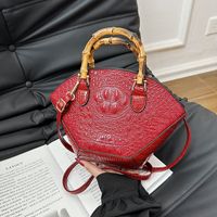 Women's Medium Pu Leather Solid Color Classic Style Shell Zipper Handbag sku image 4