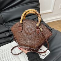Women's Medium Pu Leather Solid Color Classic Style Shell Zipper Handbag sku image 5