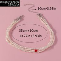 Simple Style Classic Style Heart Shape Artificial Pearl Zinc Alloy Beaded Women's Layered Necklaces main image 2