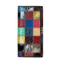 Women's Color Block Leather Zipper Wallets sku image 1