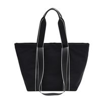 Women's Large Nylon Color Block Basic Square Zipper Shoulder Bag Tote Bag main image 8