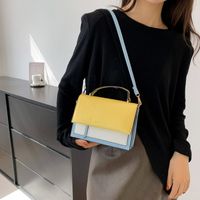 Women's Small Pu Leather Color Block Basic Vintage Style Square Magnetic Buckle Shoulder Bag Crossbody Bag Square Bag main image 3