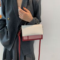 Women's Small Pu Leather Color Block Basic Vintage Style Square Magnetic Buckle Shoulder Bag Crossbody Bag Square Bag main image 2