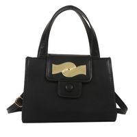 Women's Medium Pu Leather Solid Color Elegant Basic Vintage Style Square Magnetic Buckle Handbag Crossbody Bag Square Bag sku image 2