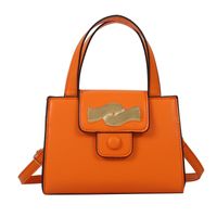Women's Medium Pu Leather Solid Color Elegant Basic Vintage Style Square Magnetic Buckle Handbag Crossbody Bag Square Bag sku image 5