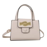 Women's Medium Pu Leather Solid Color Elegant Basic Vintage Style Square Magnetic Buckle Handbag Crossbody Bag Square Bag sku image 1