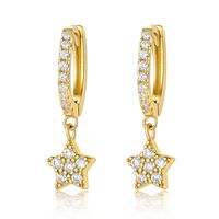 1 Pair Simple Style Classic Style Star Plating Inlay Sterling Silver Zircon 18k Gold Plated Rhodium Plated Drop Earrings main image 5