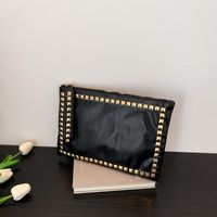 Women's Medium Pu Leather Solid Color Vintage Style Classic Style Streetwear Square Zipper Clutch Bag main image 4