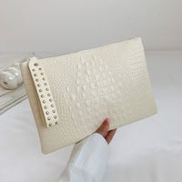 Women's Medium Pu Leather Solid Color Vintage Style Classic Style Streetwear Square Zipper Clutch Bag sku image 3