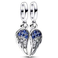 Ig Style Shiny Wings Sterling Silver Plating Inlay Zircon Charms Jewelry Accessories main image 1
