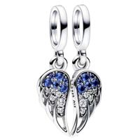 Ig Style Shiny Wings Sterling Silver Plating Inlay Zircon Charms Jewelry Accessories main image 2