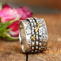 Retro Color Block Alloy Plating Women's Rings main image 6