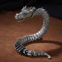 Rétro Dragon Le Cuivre Unisexe Bracelets sku image 1