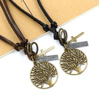 Vintage Style Simple Style Tree Alloy Leather Rope Unisex Sweater Chain main image 4