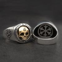 Rock Punk Skull Alloy Plating Men's Rings sku image 2