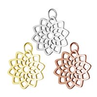 Simple Style Lotus Stainless Steel Polishing Plating Jewelry Accessories main image 5