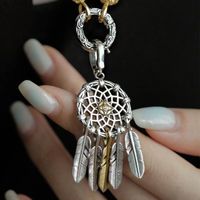 Retro Dreamcatcher Feather Copper Plating Charms Jewelry Accessories main image 1