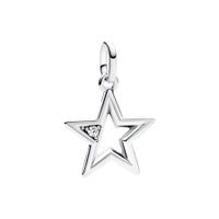 Simple Style Star Sterling Silver Plating Inlay Zircon Charms Jewelry Accessories main image 4