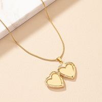 Retro Korean Style Heart Shape Alloy Plating Inlay Women's Pendant Necklace main image 8