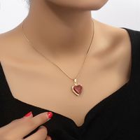 Retro Korean Style Heart Shape Alloy Plating Inlay Women's Pendant Necklace main image 10