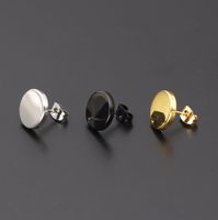 1 Pair Simple Style Round Stainless Steel Ear Studs main image 1