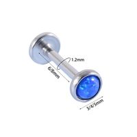 Simple Style Round Stainless Steel Artificial Gemstones Lip Stud Ear Studs In Bulk main image 6
