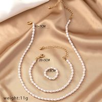 Elegant Retro Pearl Imitation Pearl Alloy Women's Rings Bracelets Necklace sku image 1