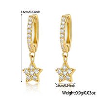 1 Pair Simple Style Classic Style Star Plating Inlay Sterling Silver Zircon 18k Gold Plated Rhodium Plated Drop Earrings main image 2