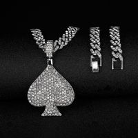 Hip-hop Heart Shape Alloy Plating Inlay Rhinestones Unisex Pendant Necklace sku image 3