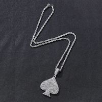 هيب هوب شكل القلب سبيكة تصفيح ترصيع أحجار الراين للجنسين قلادة قلادة main image 3