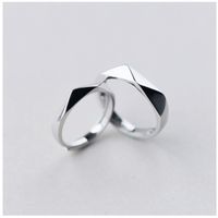 Simple Style Solid Color Sterling Silver Open Rings main image 5