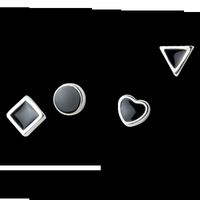 1 زوج أسلوب بسيط مثلث ميدان شكل القلب الايبوكسي الفضة الاسترليني ترصيع الأذن main image 4