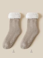 Men's Casual Solid Color Cotton Fleece Crew Socks A Pair sku image 4