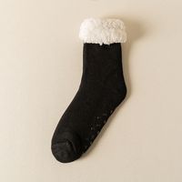 Men's Casual Solid Color Cotton Fleece Crew Socks A Pair sku image 1