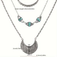 Casual Vintage Style Geometric Alloy Unisex Three Layer Necklace main image 2