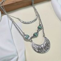 Casual Vintage Style Geometric Alloy Unisex Three Layer Necklace main image 3