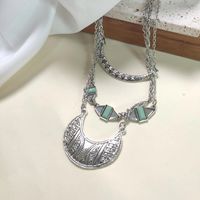 Casual Vintage Style Geometric Alloy Unisex Three Layer Necklace main image 5