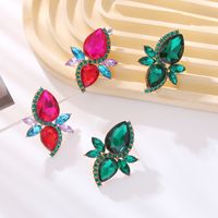 1 Pair Simple Style Classic Style Geometric Inlay Artificial Crystal Glass Rhinestones Ear Studs main image 1