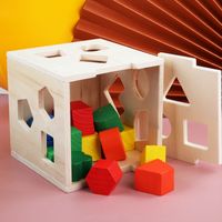 ألعاب البناء طفل صغير (3-6 سنوات) كتلة اللون خشب لعب main image 3