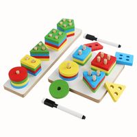Building Toys Toddler(3-6years) Solid Color Wood Toys main image 3