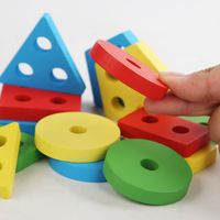 Building Toys Toddler(3-6years) Solid Color Wood Toys main image 2