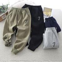 Sports Solid Color Polyester Boys Pants main image 3