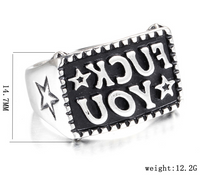 Punk Letter Star 304 Stainless Steel Men'S Wide Band Rings main image 6