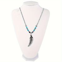 Casual Retro Feather Alloy Beaded Unisex Sweater Chain main image 3