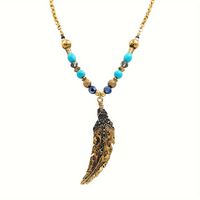 Casual Retro Feather Alloy Beaded Unisex Sweater Chain main image 5