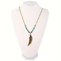 Casual Retro Feather Alloy Beaded Unisex Sweater Chain main image 4