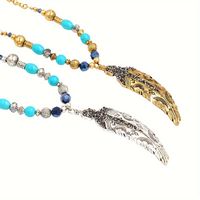 Casual Retro Feather Alloy Beaded Unisex Sweater Chain main image 6