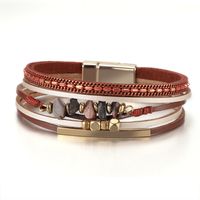Simple Style Solid Color Pu Leather Plating Women's Wristband sku image 2
